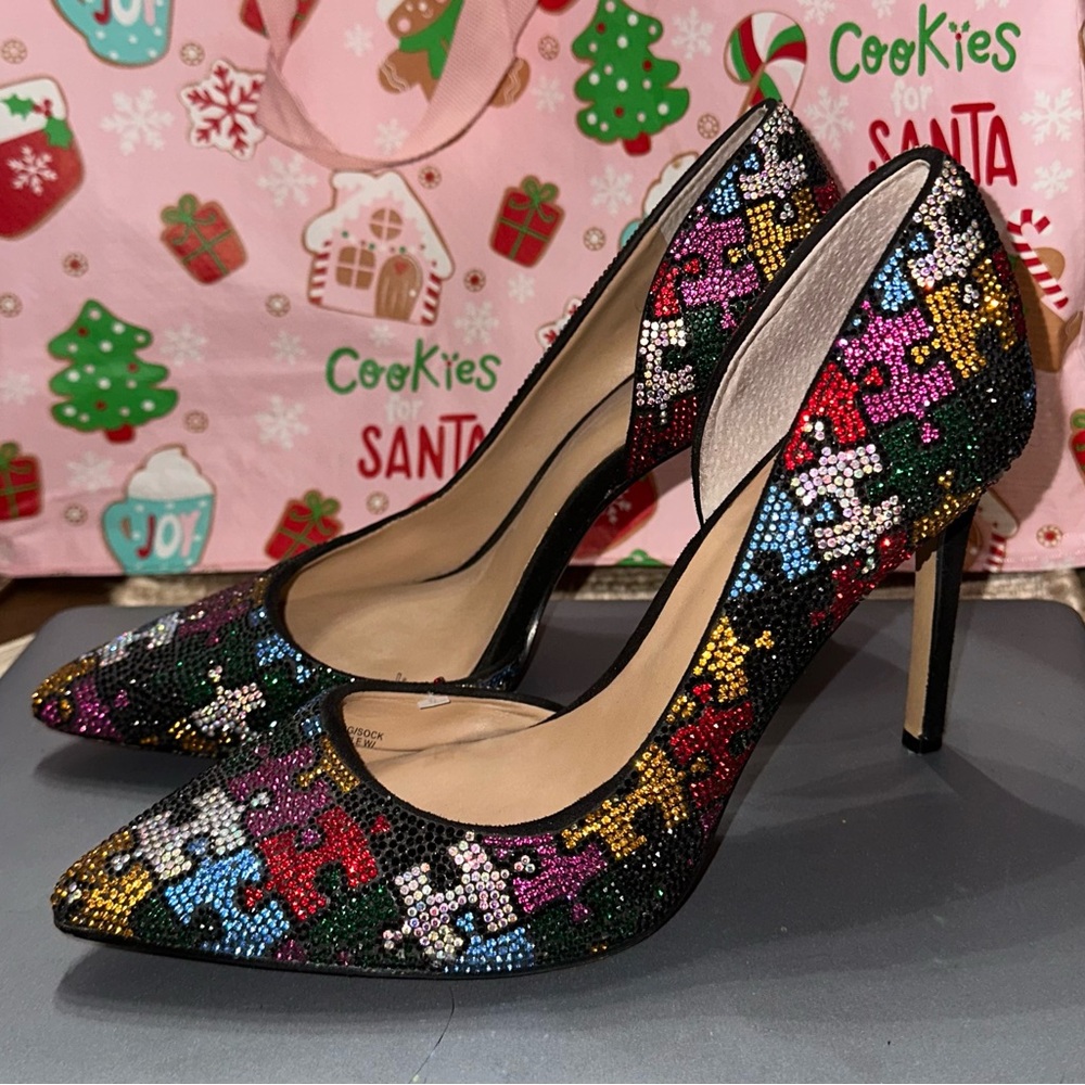 INC International Concepts Multicolor Puzzle Heels